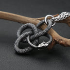 Ouroboros Snake Pendant — Stainless Steel