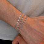 Thin Chain Bracelet Set 3pcs — Silver