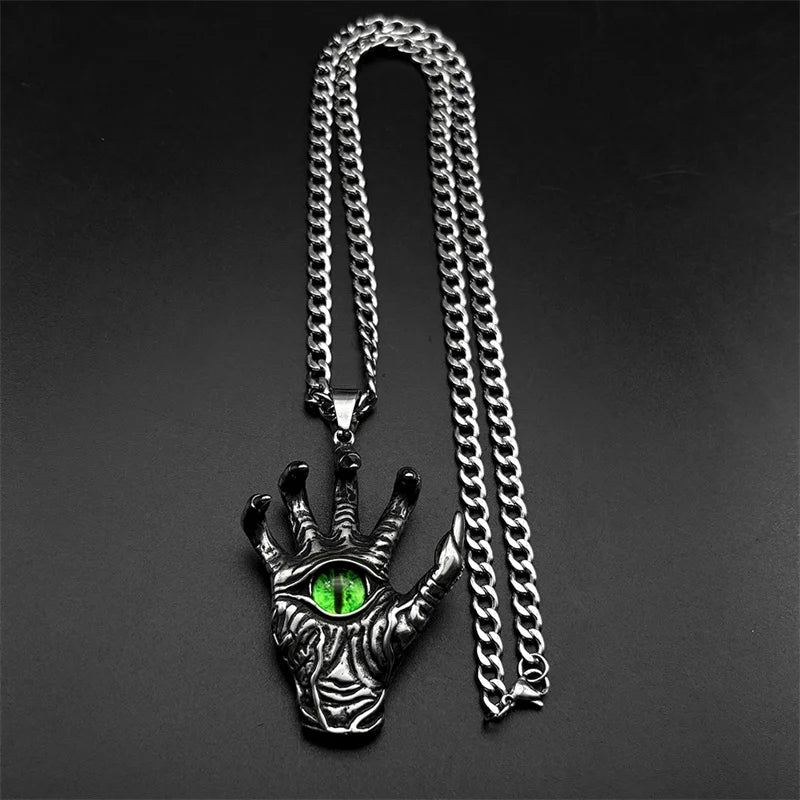 Evil Eye Steel Pendant Gothic Devil's Claws