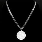 Arabic Allah Silver Round Necklace — Stainless Steel