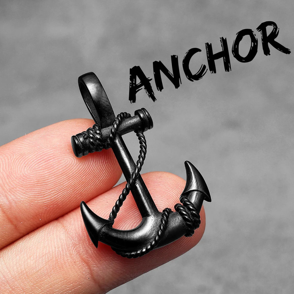 Anchor Sailor Pendant Necklace — Stainless Steel