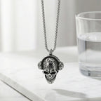 Skull Headphone Pendant Necklace Stainless Steel