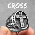 Christian Cross Black Religon Men Rings Stainless Steel Punk Cool Stuff Fashion Accessories Jewelry For Women Gift