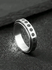 Moon Phase Spinner Ring — Stainless Steel