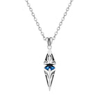 Vnox Stylish Blue Stone Necklaces for Men, Stainless Steel Cube Geometric Pendant Collar Jewelry, Birthday Party Gifts for Him