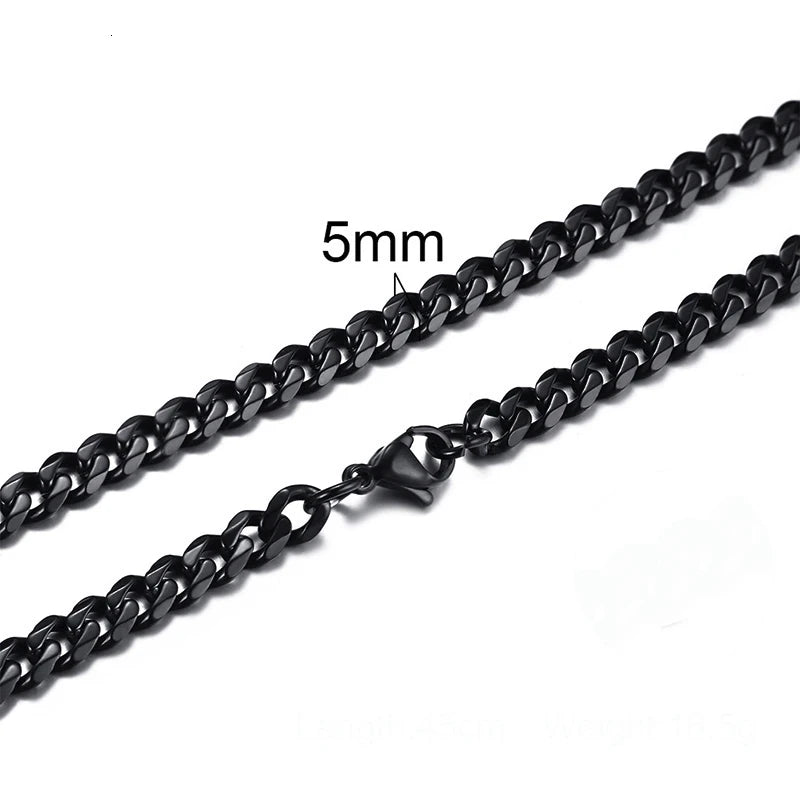 Cuban Link Chain Necklace 3-7mm — Stainless Steel