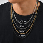 Cuban Chain Necklace — Two-Tone Stainless