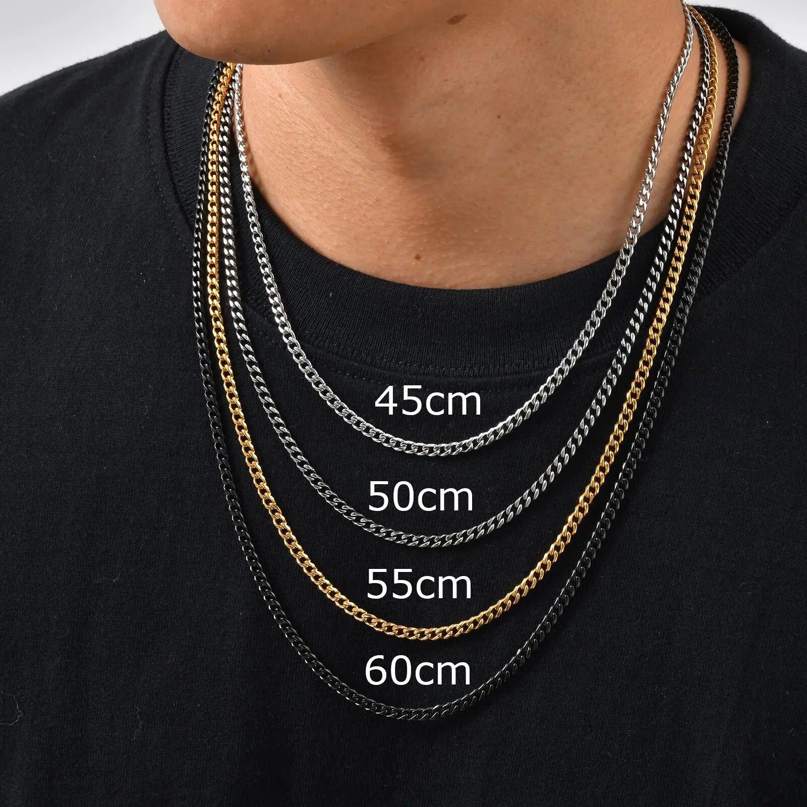 Cuban Chain Necklace — Two-Tone Stainless