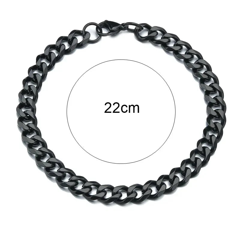 Fashion Stainless Steel Men Curb Cuban Chain Bracelet Women Bracelet On Hand For Couple Unisex Wrist Hand Jewelry Gift Party