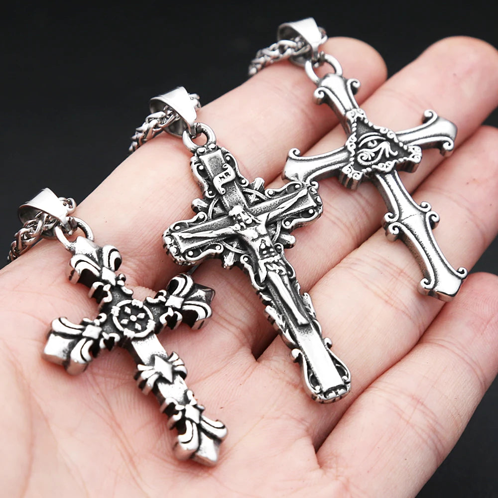 Cross Steel Pendant Vintage 316L Punk Religious