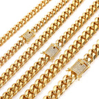 Iced Out Cuban Chain Necklace Stainless Steel Miami