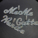 Iced Out Letter Pendant Necklace Gold