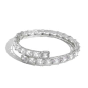 Iced Out Rectangle Bracelet Stainless Steel CZ