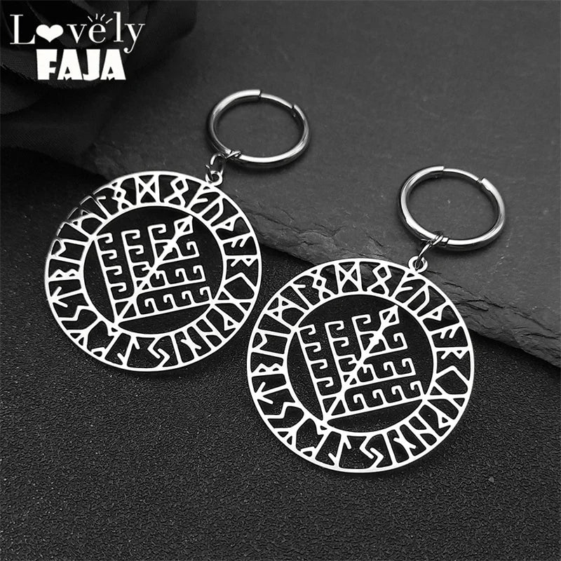 Viking Silver Pendant Wyrd's Web Symbol Drop Hollow