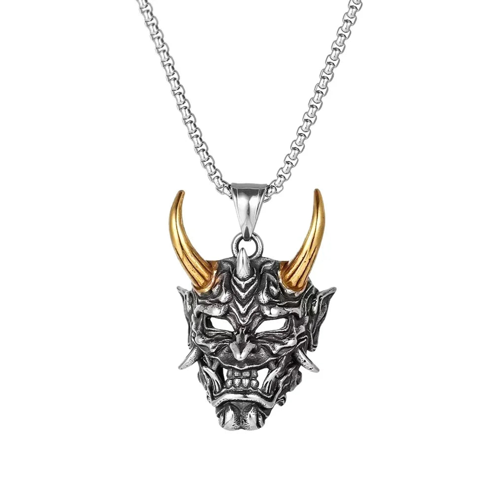 Gothic Ghost Skull Stainless Steel Pendant Necklace