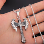 Fashion Axe Pendant Necklace Bronze Silver Axe Viking Pendants Viking Slavic Necklaces Punk Choker Jewelry Wholesale Accessories