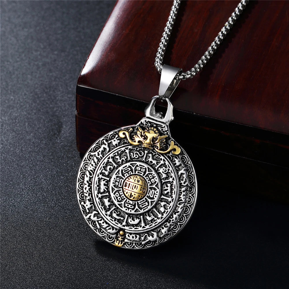 Bagua Pendant Necklace — Stainless Steel