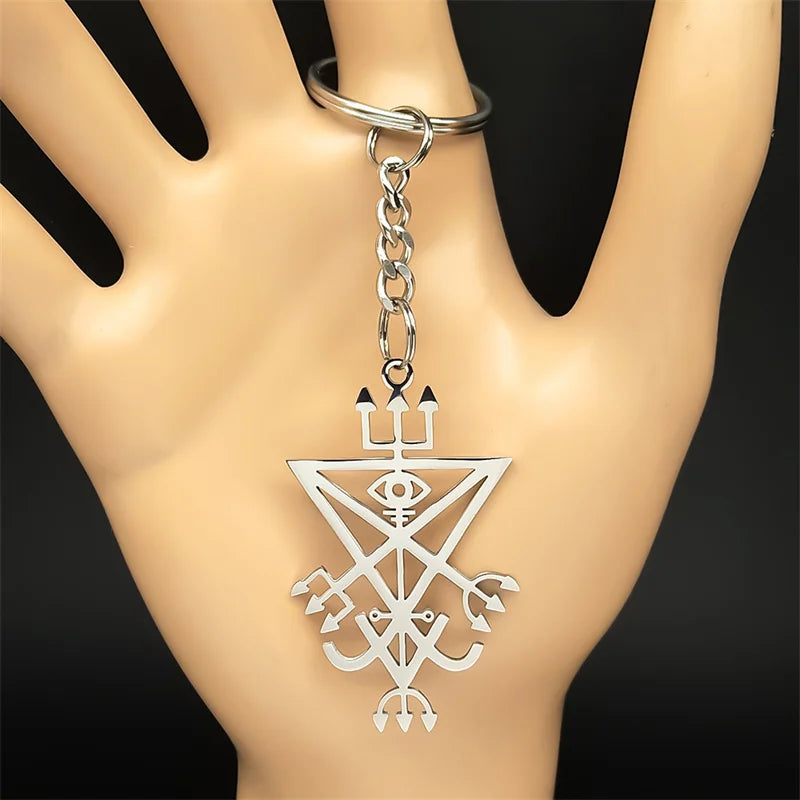 Lucifer Sigil Silver Pendant Church Satan Trident