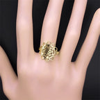 Heart Gold Ring Sacred Geometry Metatron Flower