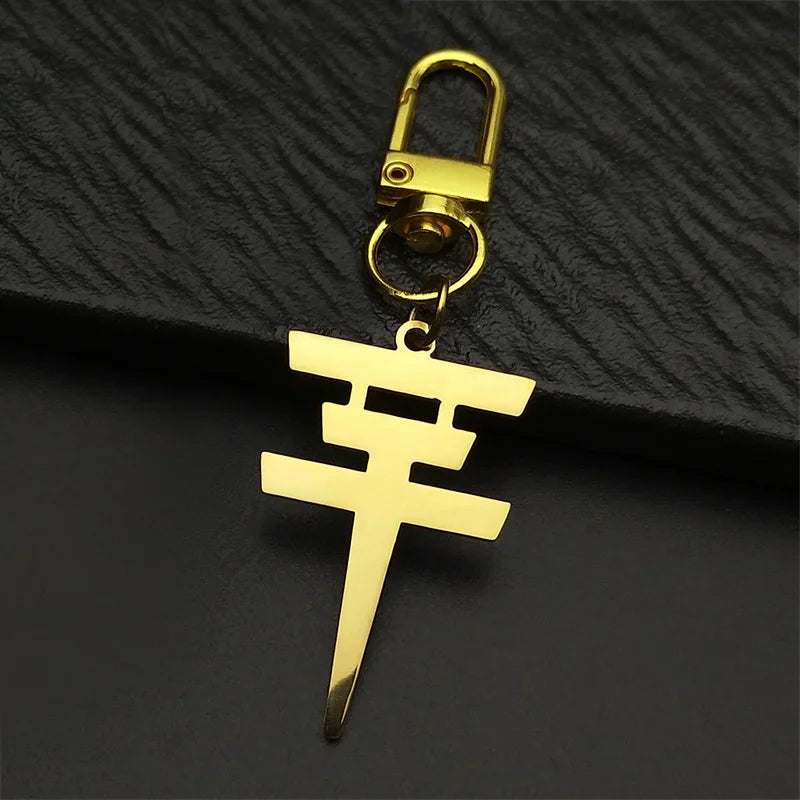 Rock Band Music Keychain Pendant — Gold