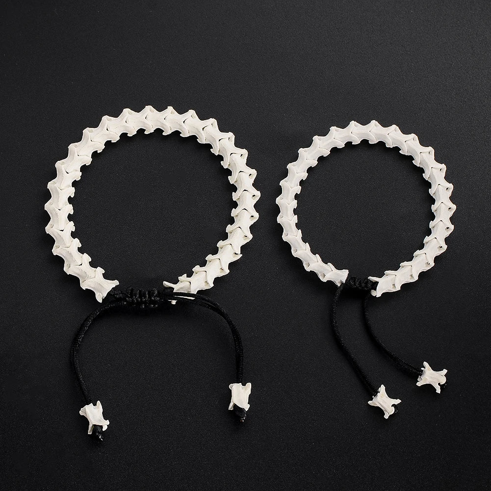 Snake Bone Beads Bracelet 5-8mm — Collectible String, Statement