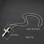 Fashion Men Necklace Unfading Not Allergic Stainless Steel Cross Collar 24 Inches Pendant Jewelry Hiphop Rock Casual