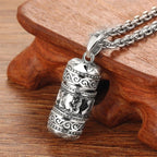 925 Silver Six Character True Word Pendant national style Can Open The Gawu Box Necklace for Men and Women Jewelry Rotatable