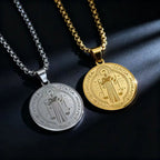 Saint Benedict Steel Pendant 316L San Benito