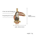Iced Out Bird Pendant Necklace Colorful CZ