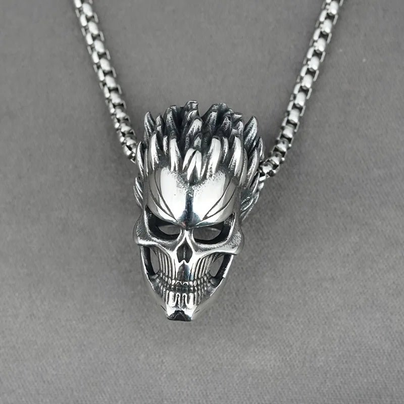 Laughing Skull Pendant Necklace — Retro Gothic