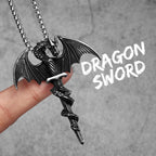 Dragon Slaying Sword Pendant Necklace — Stainless Steel