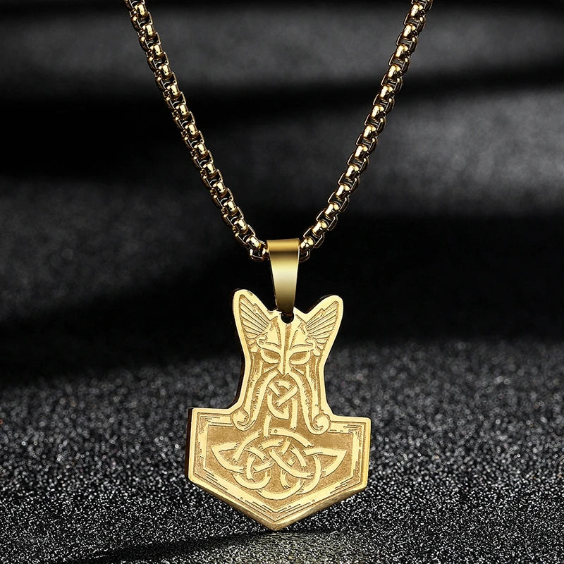 QIMING Dainty Saint George Pendant Necklace For Men Stainless Steel Warrior St. George's Dragon Medallion Mythology