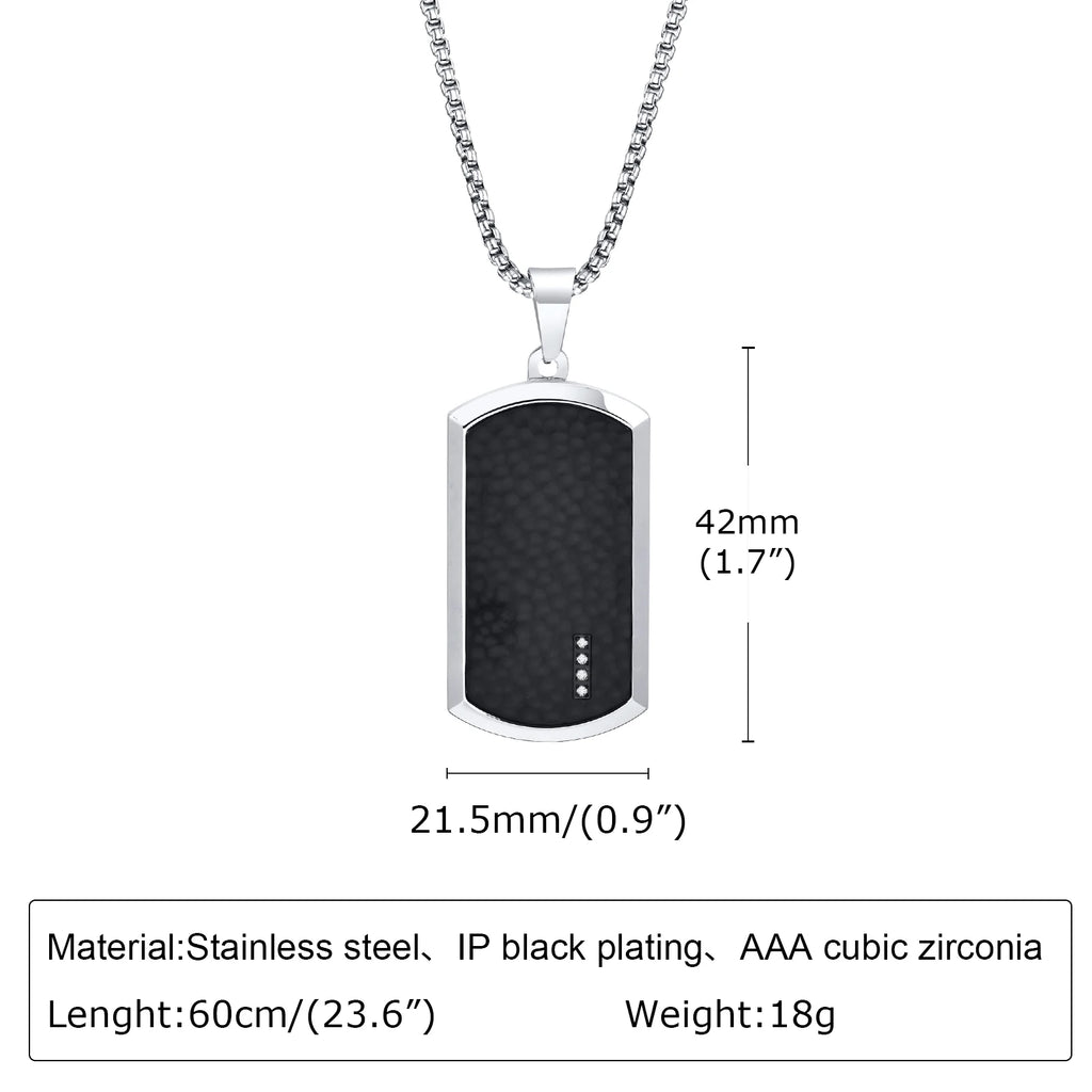 Men's Stylish Dog Tag Pendant Necklace, Stainless Steel Geometric Dog Tag Necklace, Fashion Casual Jewelry Gifts for