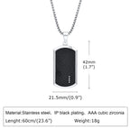 Men's Stylish Dog Tag Pendant Necklace, Stainless Steel Geometric Dog Tag Necklace, Fashion Casual Jewelry Gifts for