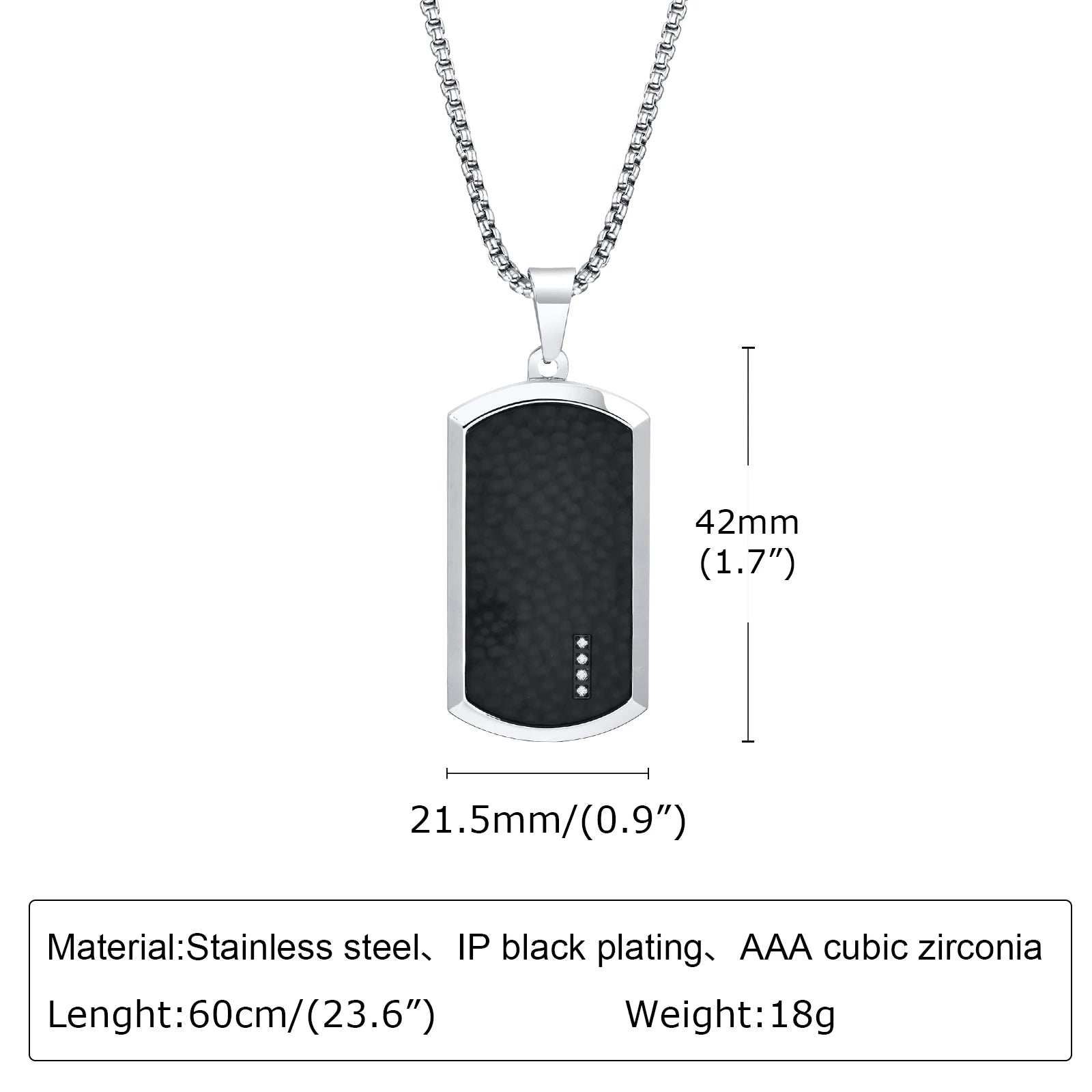 Men's Stylish Dog Tag Pendant Necklace, Stainless Steel Geometric Dog Tag Necklace, Fashion Casual Jewelry Gifts for