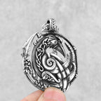 High Quality Vintage Viking Crow Arrow Necklace Men's Nordic Stainless Steel Fashion Amulet Rune Pendant Scandinavian Jewelry
