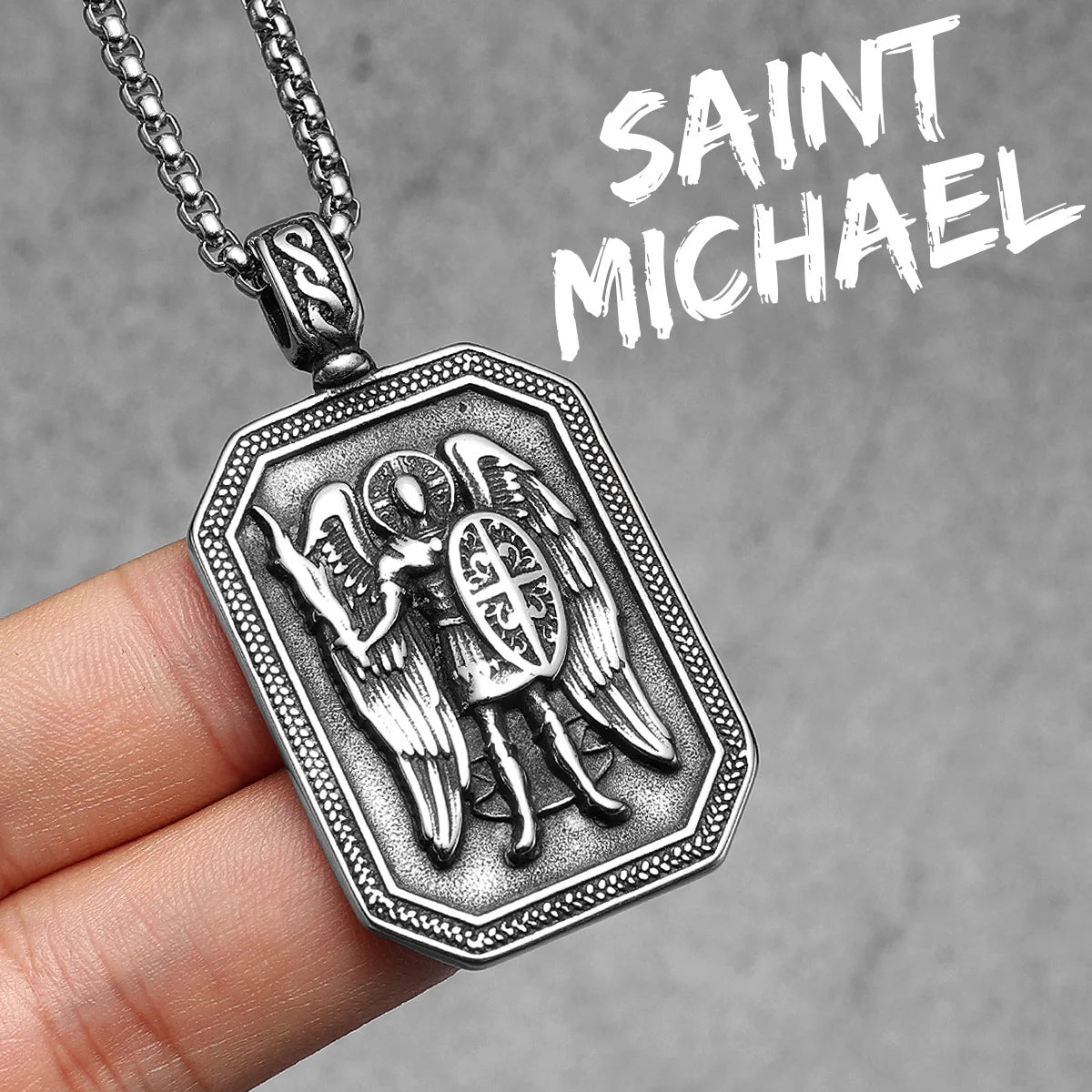 Archangel Michael Pendant — Stainless Steel