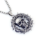 Thorns Skull Pendant Necklace — Gothic