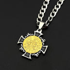 Catholic Saint Benedict Cross Pendant Necklace for Men Stainless Steel Gold Silver Color Chain Enamel Jewelry Gift San Benito