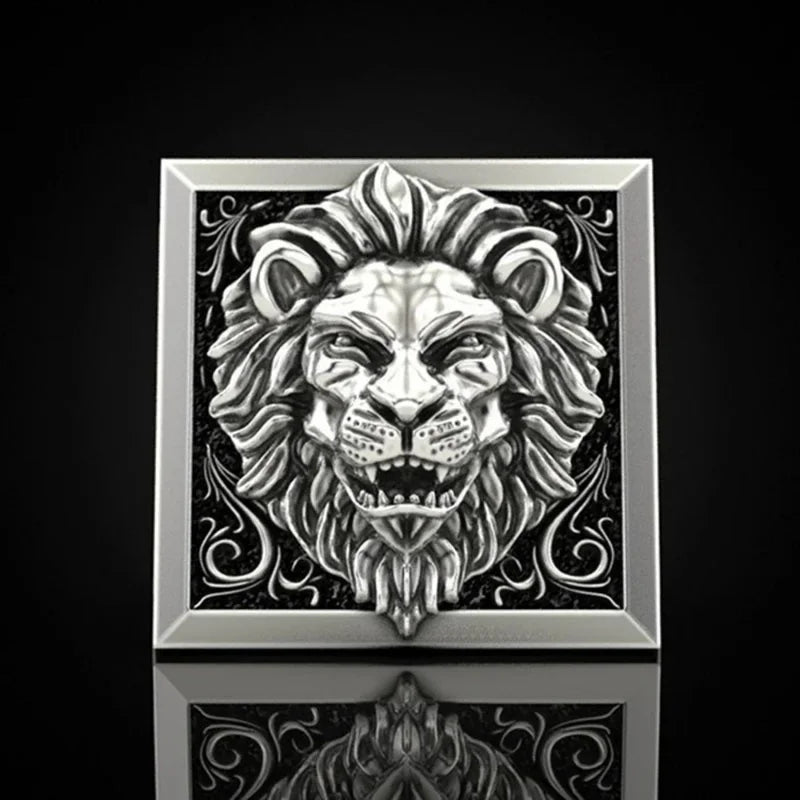 Lion Head Storage Ring — Stainless Steel