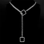 Heart O-Ring Chain Necklace — Stainless Steel