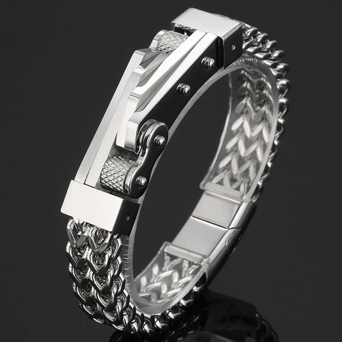 Bike Chain Man Bracelet for Men Gold Color Stainless Steel Link Men's Wrist Bracelets On Hand Jewelry Accessories