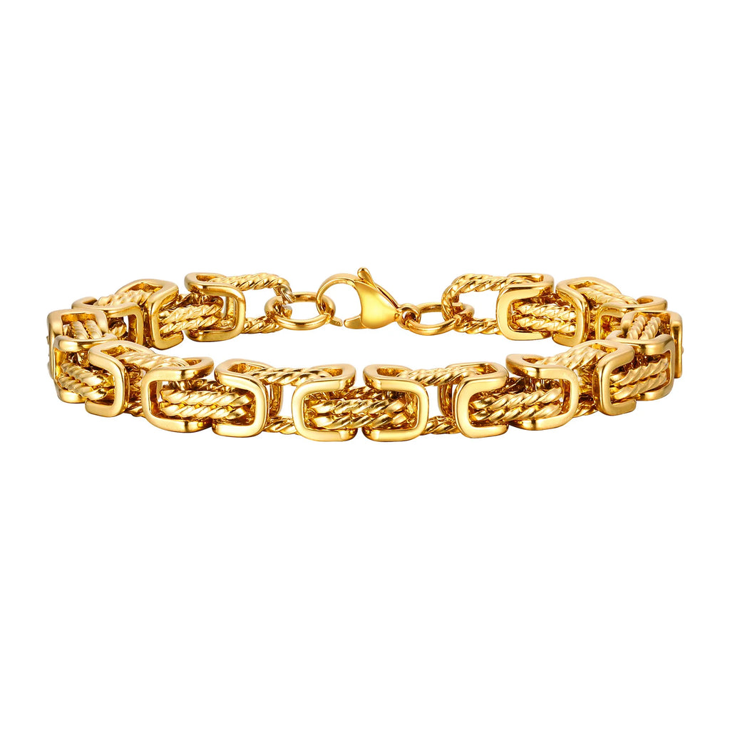 Byzantine Chunky Braided Bracelet 8mm — Stainless Steel