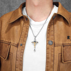 INRI Exorcism Cross Pendant — Stainless Steel