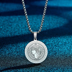 CHENGXUN Hindu Ganesha Coin Pendant Necklace for Men Womens Lord Ganesha Medallion Charm Neck Chain Spirit Totem Jewelry