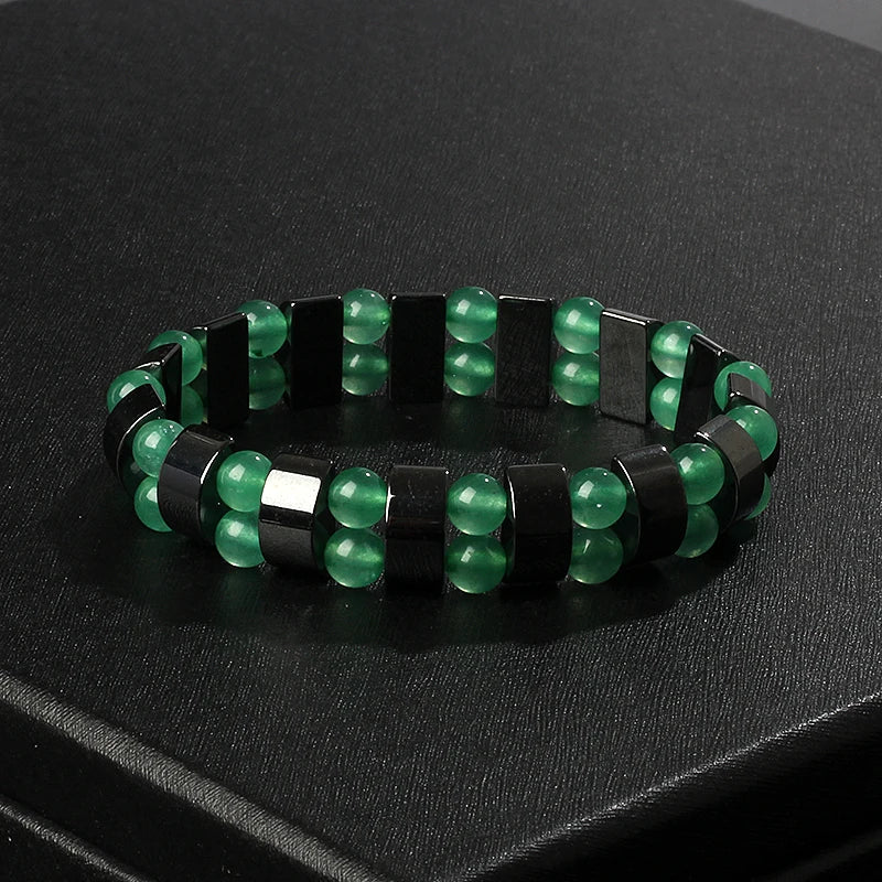 Fashion Wave Hematite Magnetic Bracelet Men Original Beaded Hematite Energy Bracelets for Women Positive Energy Jewelry