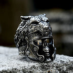 Vintage Domineering Viking Wolf Head Ring For Men Boys Punk Hip Hop 316L Stainless Steel Skull Rings Fashion Amulet Jewelry Gift