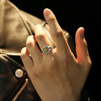 Retro Polaris North Star Adjustable Open Ring For Men Punk Gothic Edgy Brass Jewelry Unisex Accessories Good Fortune