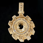 Gear Shaped Pendant Hip-hop Necklace Accessory Rapper Jewelry Street Party Music Festival Fine Jewelry Gifts for Men Boy Friends