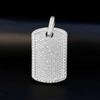 Iced Out Dog Tag Pendant Necklace — Gold